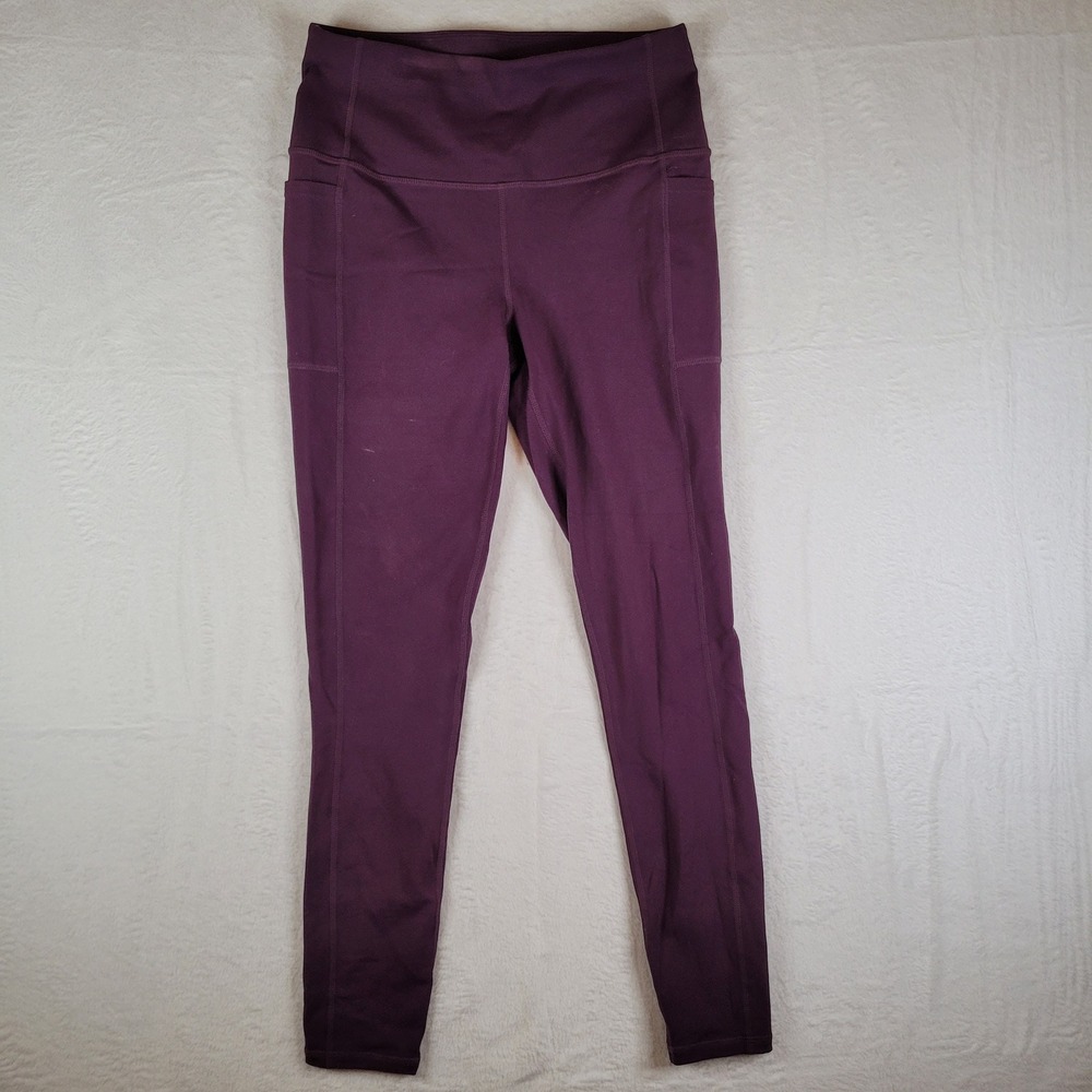 Skechers Womens GOwalk High Waisted Leggings Plum Purple Pockets GoFlex Small